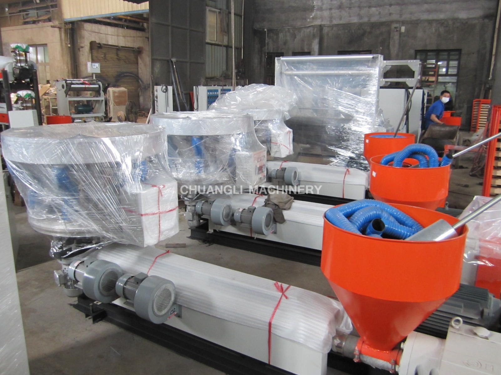 SJ-55/SJ-65/SJ-75 HDPE/LDPE Film Blowing Machine with Rotary-die Head and Double Winder
