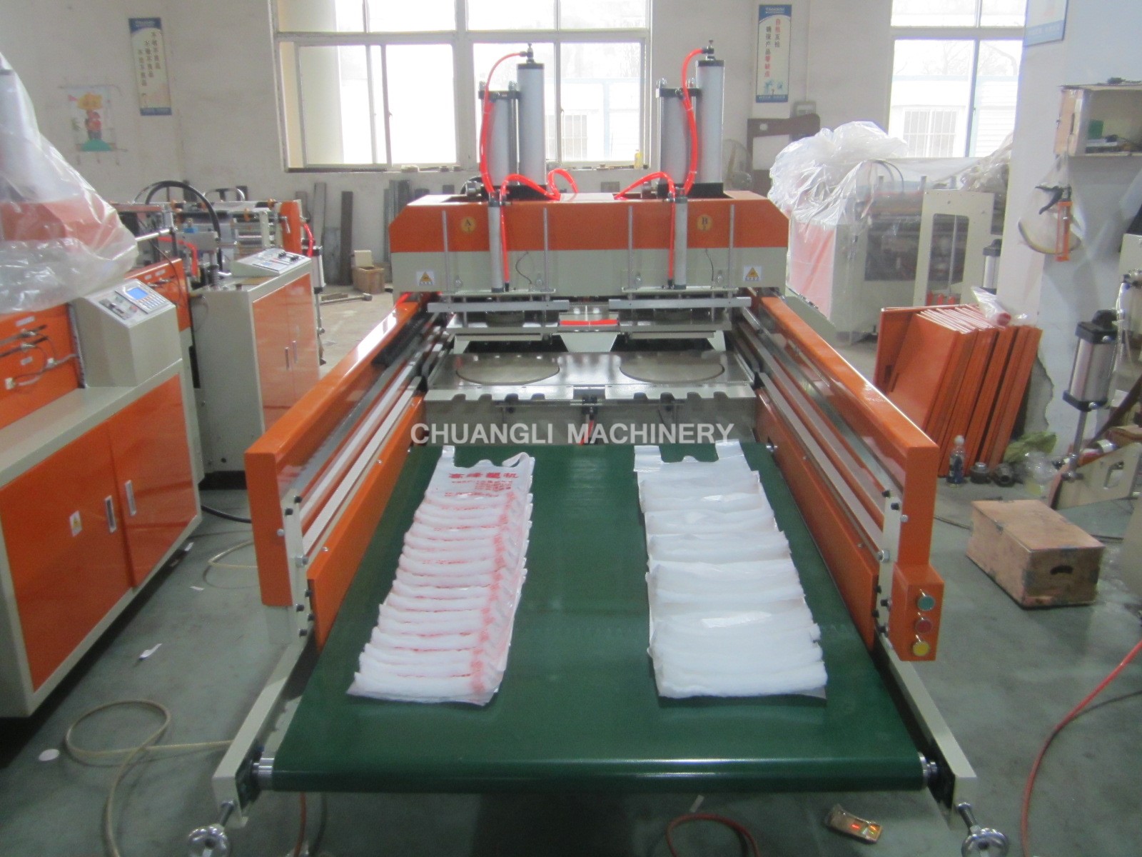 High-speed Full Auto Two-line Plastic T-shirt Bag Making Machine